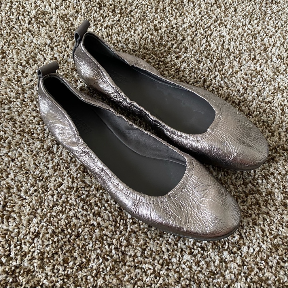 Mercedes Castillo | Women's Carola Ballet Flats Metallic Silver Size 8